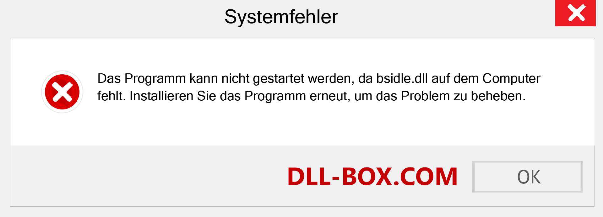 bsidle.dll-Datei fehlt?. Download für Windows 7, 8, 10 - Fix bsidle dll Missing Error unter Windows, Fotos, Bildern