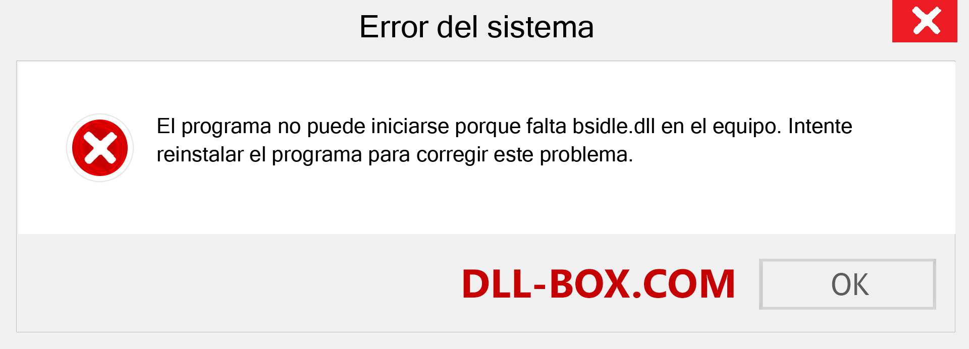 ¿Falta el archivo bsidle.dll ?. Descargar para Windows 7, 8, 10 - Corregir bsidle dll Missing Error en Windows, fotos, imágenes